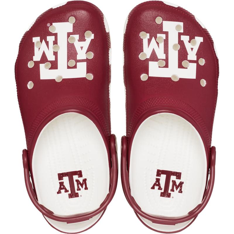 Crocs Unisex Adult Texas A&M Aggies Classic Clogs, Collegiate Football Fan Gear