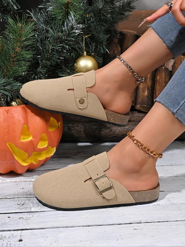 Women's Fashionable Plain Color Belted Slippers, Casual Comfortable Soft Sole Slippers for Indoor & Outdoor Wear, Fashionable Slippers for Daily Wear