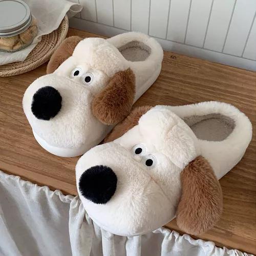 Cute dog plush soft sole, anti slip and warm cotton slippers for men and women  Walking Shoes Shoe Walking Shoes Shoe Walking Shoes Shoe Footwear Girl