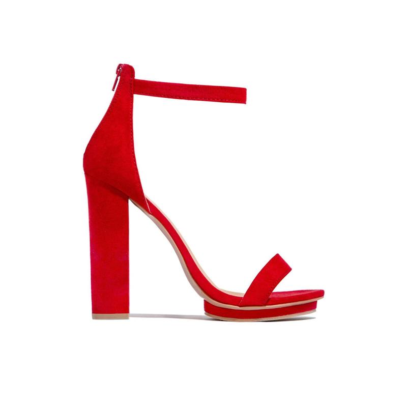 New View Block High Heels - Red