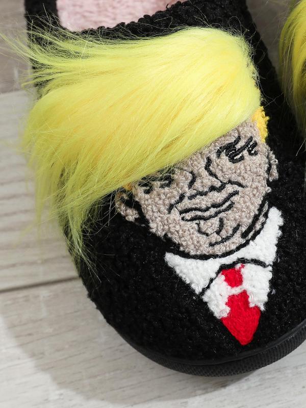 Cartoon Hair Design Slippers, Casual Soft Comfortable Home Slippers, Warm Slippers for Indoor & Outdoor Use for Women & Men