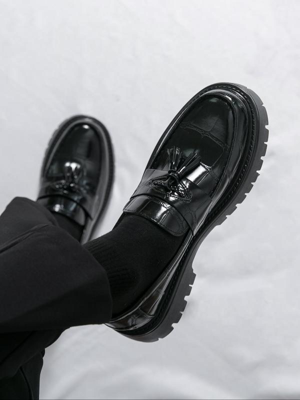 Men's Fashionable Tassel Decor Dress Shoes, Office Shoes, Casual Comfortable Platform Loafers for Daily Wear, Business Style Shoes for Party, Daily Decor