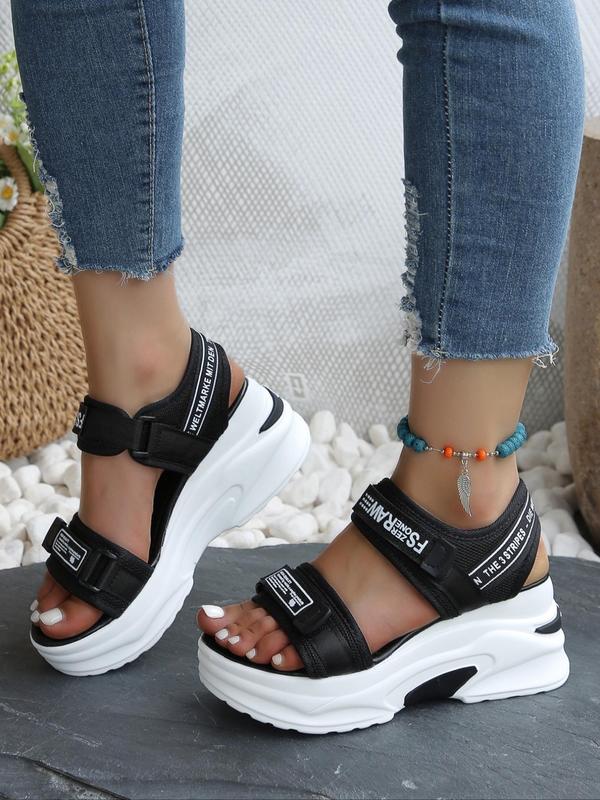 Women's Fashionable Velcro Platform Sandals, Casual Comfortable Platform Sandals for Summer, Female All-match Round Toe Sandals for Daily Wear