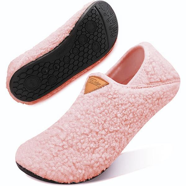 Full Foot Wrap, Warm Plush Slippers Memory Cotton Warm Indoor Slippers Winter Warm Non-Slip Rubber Sole Women  Footwear Shoe Comfort Slide