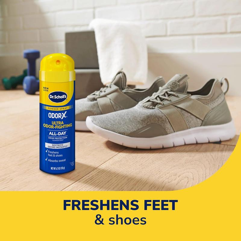 Dr. Scholl's Odor-X Ultra Odor Fighting Spray Powder, 4.7 oz - All-Day Footwear Protection - Comfort