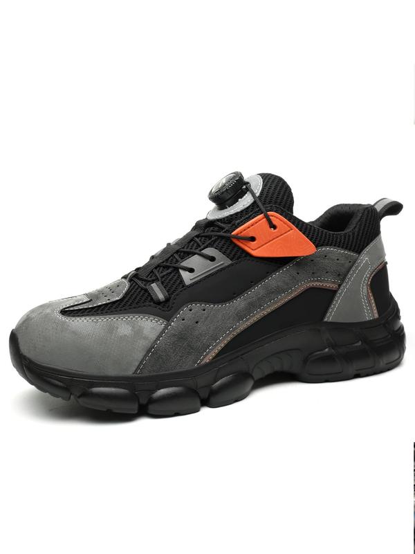 Men's Anti-smashing & Anti-piercing Steel Toe Work Shoes, Lightweight Breathable Comfortable Sports Shoes, Fashionable Non-slip Safety Shoes for Outdoor