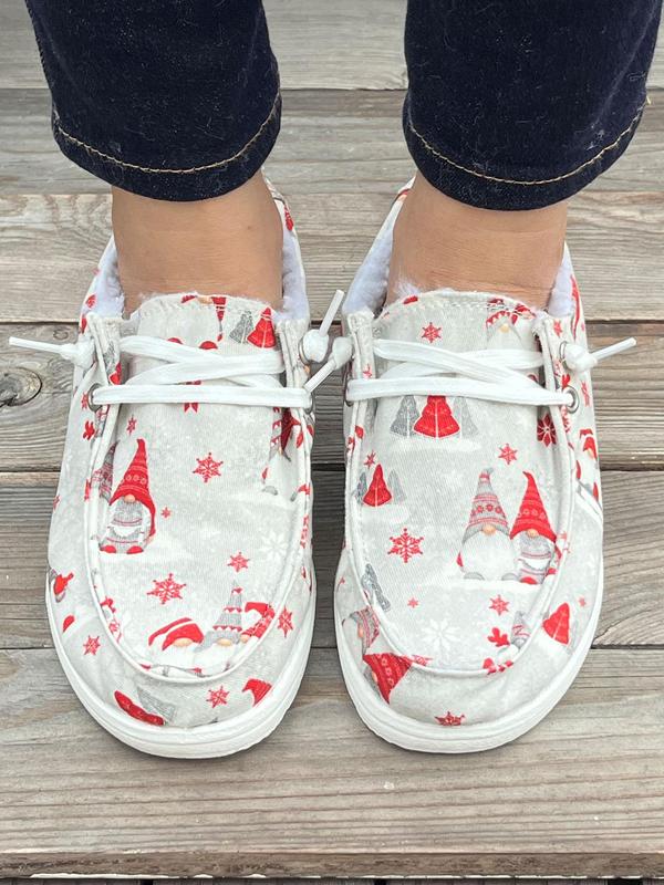 Women's Cartoon Print Lace Up Casual Shoes, 2024 New Style Casual Comfortable Breathable Sports Shoes, Female All-match Round Toe Shoes for Fall & Winter