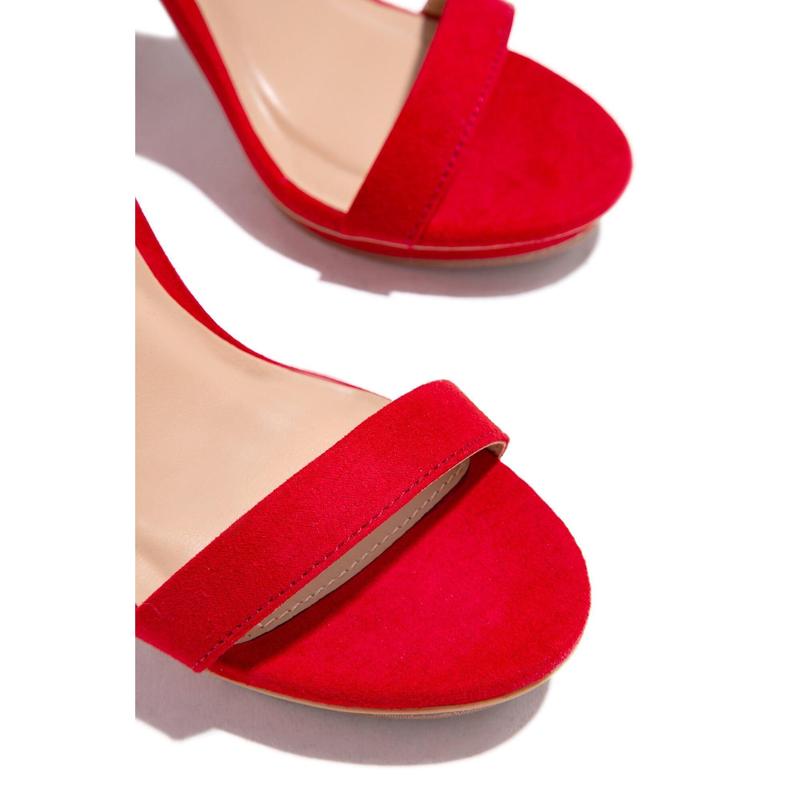 New View Block High Heels - Red