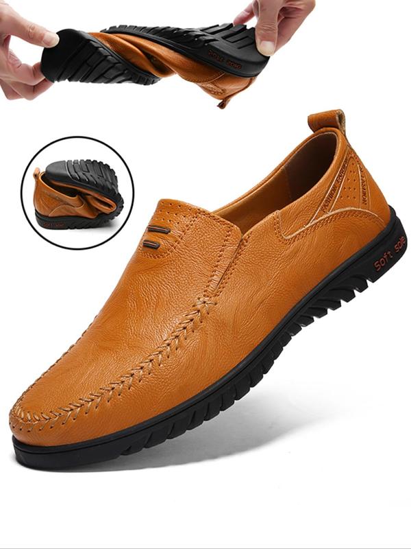 Men's Fashionable Plain Color Slip on Loafers, Casual Comfortable Soft Sole Non-slip Shoes, All-match Commuter Shoes for Work & Daily Wear