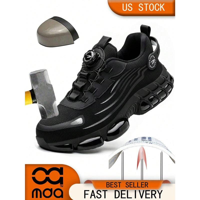 Men's Casual Low Top Work Shoes, Breathable Comfortable Anti-smash and Anti-puncture Shoes, Fashionable Safety Shoes for Daily Wear