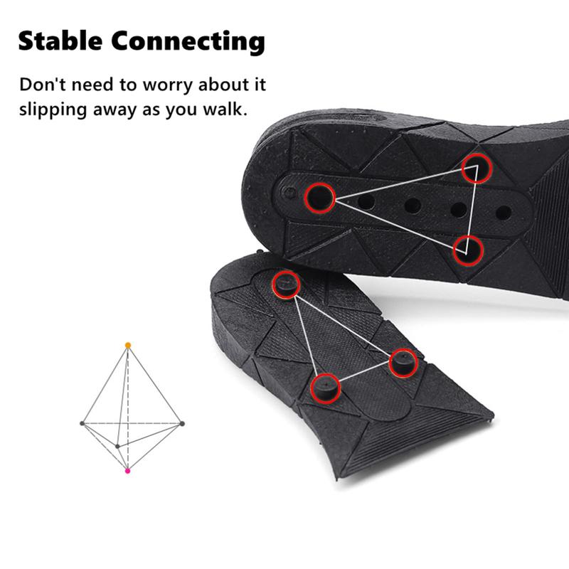 Height Increase Insoles 3 Layers, 1.2 to 2.4 Inches, Universal Breathable Non-Slip Shoe Lift Inserts, Variable Height Increasing Heel Protector Pads with Air Cushion for Women and Men, 1 Pair. (Black)