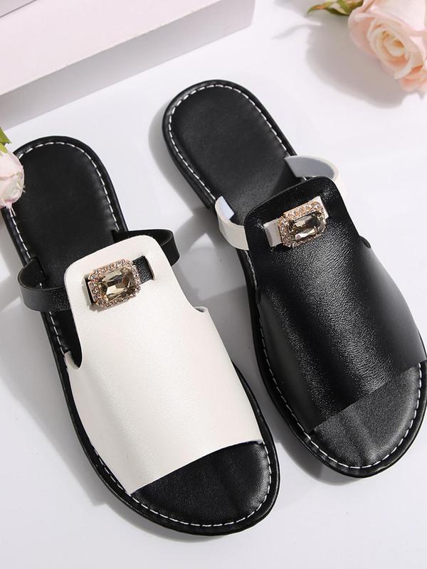 Women's Fashionable Slip on Sandals, Casual Open Toe Sandals for Beach, Outdoor, Daily Wear