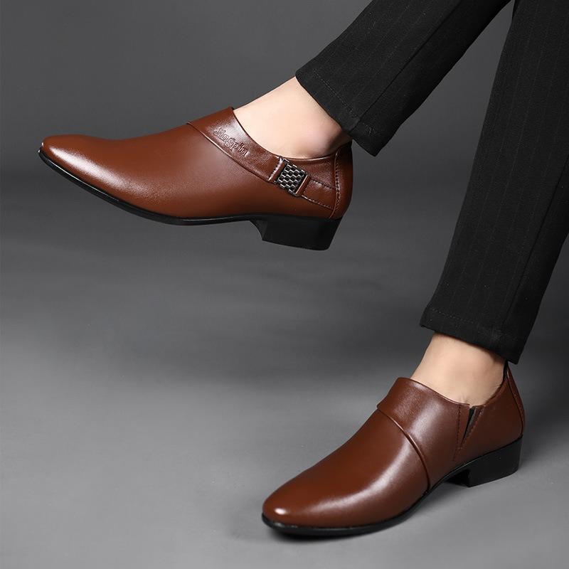 Mens Oxfords  Dress Shoes Slip On Pointed Toe Classic Formal Business Shoes