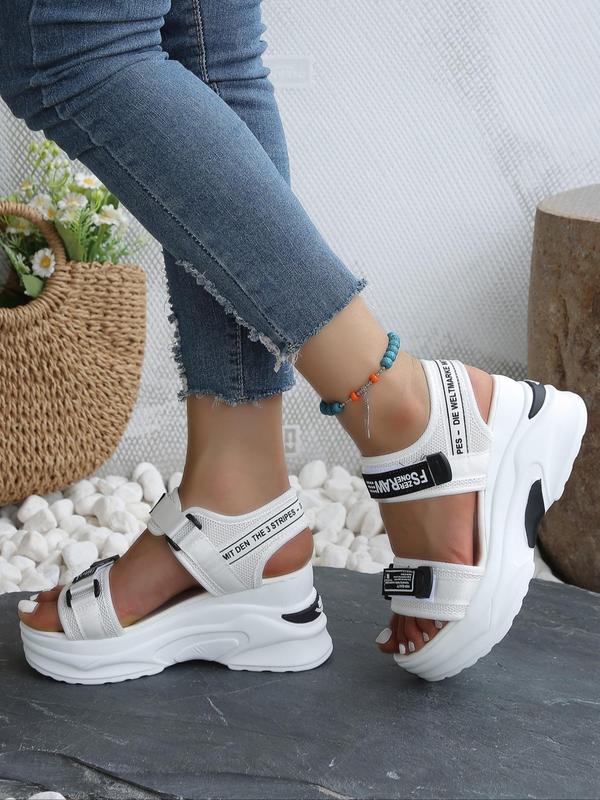 Women's Fashionable Velcro Platform Sandals, Casual Comfortable Platform Sandals for Summer, Female All-match Round Toe Sandals for Daily Wear