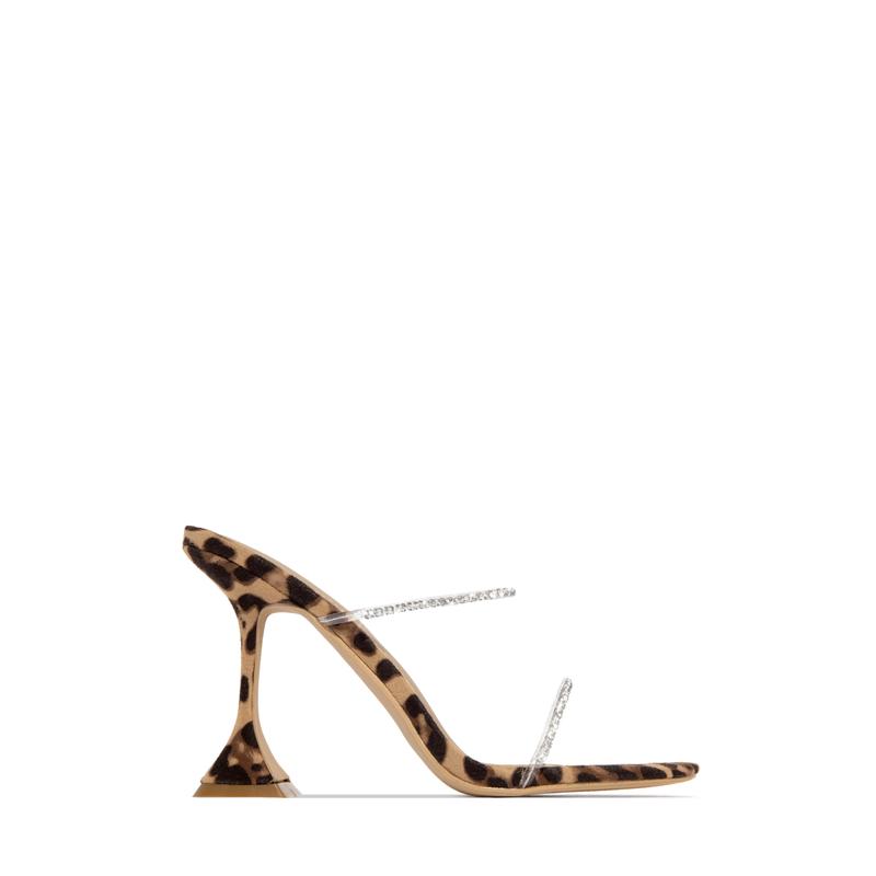 Dubai Embellished Mule Heels - Leopard