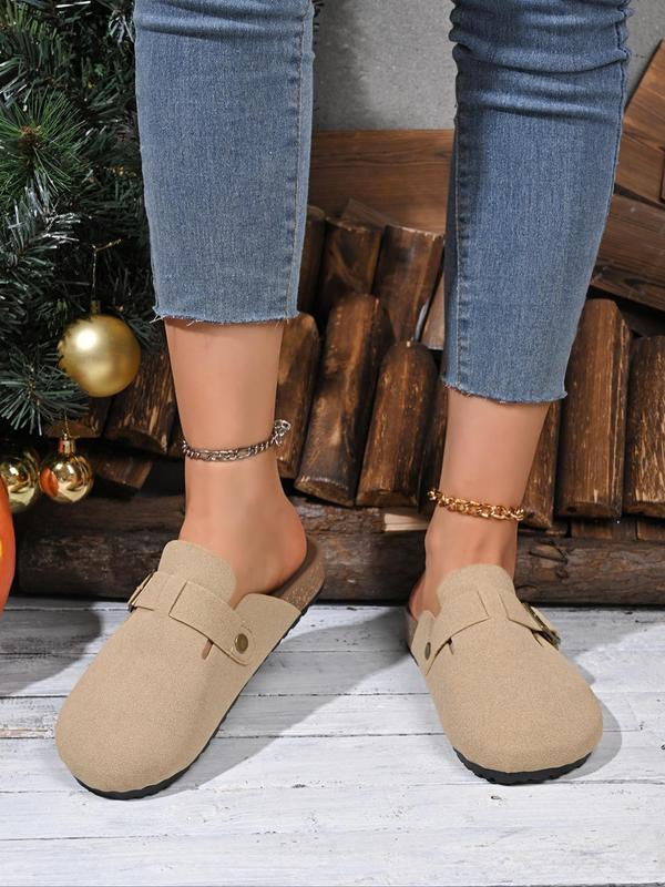 Women's Fashionable Plain Color Belted Slippers, Casual Comfortable Soft Sole Slippers for Indoor & Outdoor Wear, Fashionable Slippers for Daily Wear