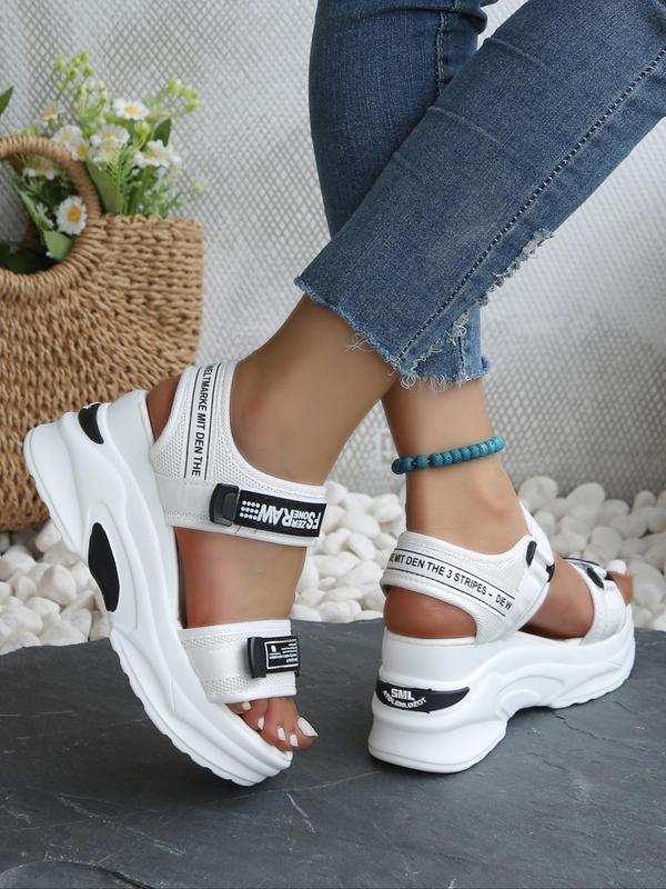 Women's Fashionable Velcro Platform Sandals, Casual Comfortable Platform Sandals for Summer, Female All-match Round Toe Sandals for Daily Wear