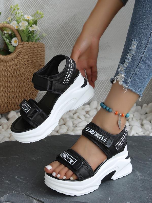 Women's Fashionable Velcro Platform Sandals, Casual Comfortable Platform Sandals for Summer, Female All-match Round Toe Sandals for Daily Wear