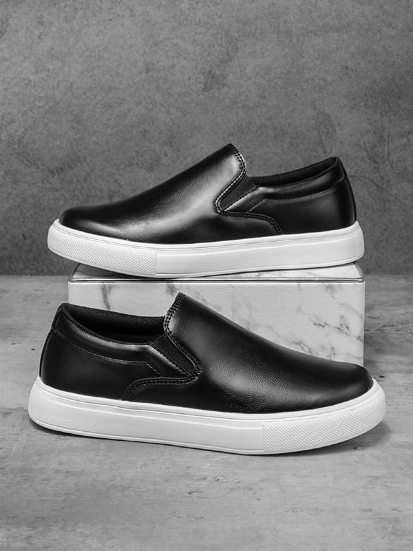 Men's Fashionable Solid Color Slip on Skate Shoes, Casual Comfortable Non-slip Skate Shoes, Business Male Shoes for Daily Wear