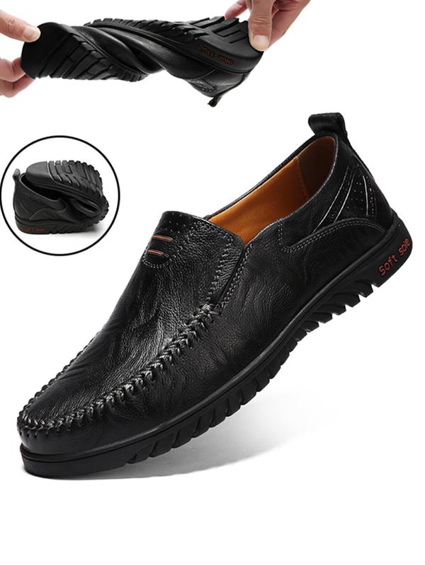 Men's Fashionable Plain Color Slip on Loafers, Casual Comfortable Soft Sole Non-slip Shoes, All-match Commuter Shoes for Work & Daily Wear