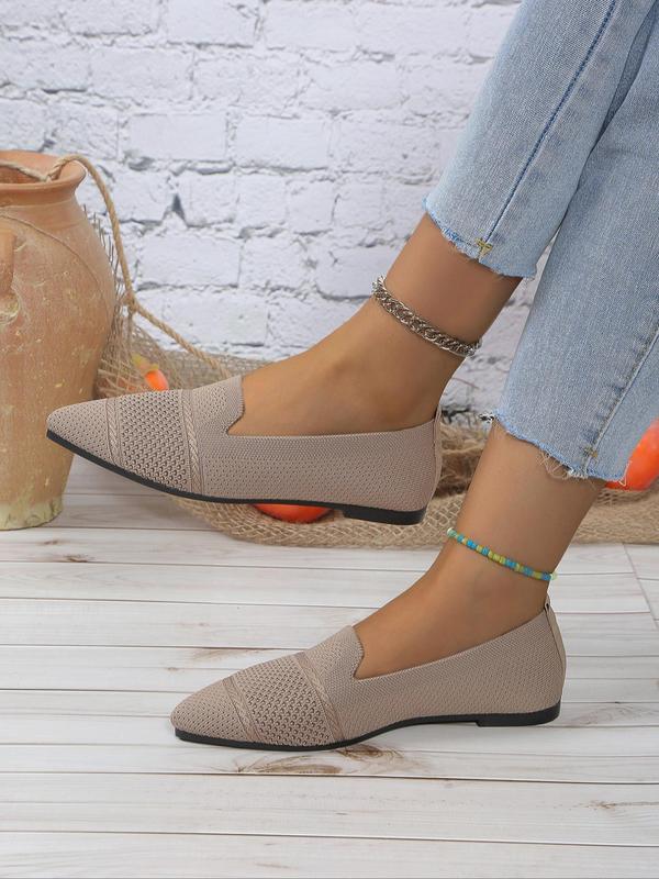 Women's Fashionable Solid Color Flat Shoes, Casual Comfortable Pointed Toe Shoes for Daily Wear, Lightweight Breathable Shoes for Daily Wear, Perfect for Students and Outdoor, Mesh Flats