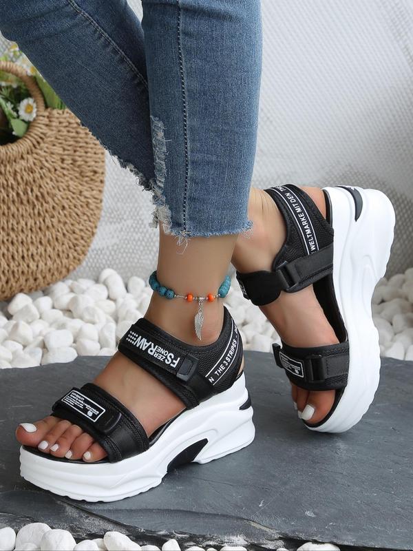 Women's Fashionable Velcro Platform Sandals, Casual Comfortable Platform Sandals for Summer, Female All-match Round Toe Sandals for Daily Wear