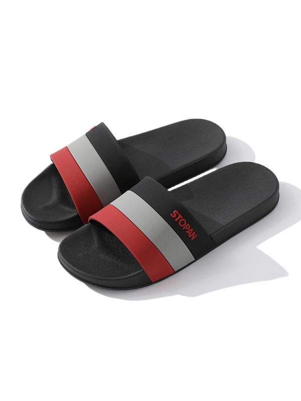 Men's Colorblock Slides, 2024 New Style Casual Comfortable Non-slip Slippers for Indoor Outdoor Wear, Soft Comfy Slippers for Daily Summer Beach Vacation Wear