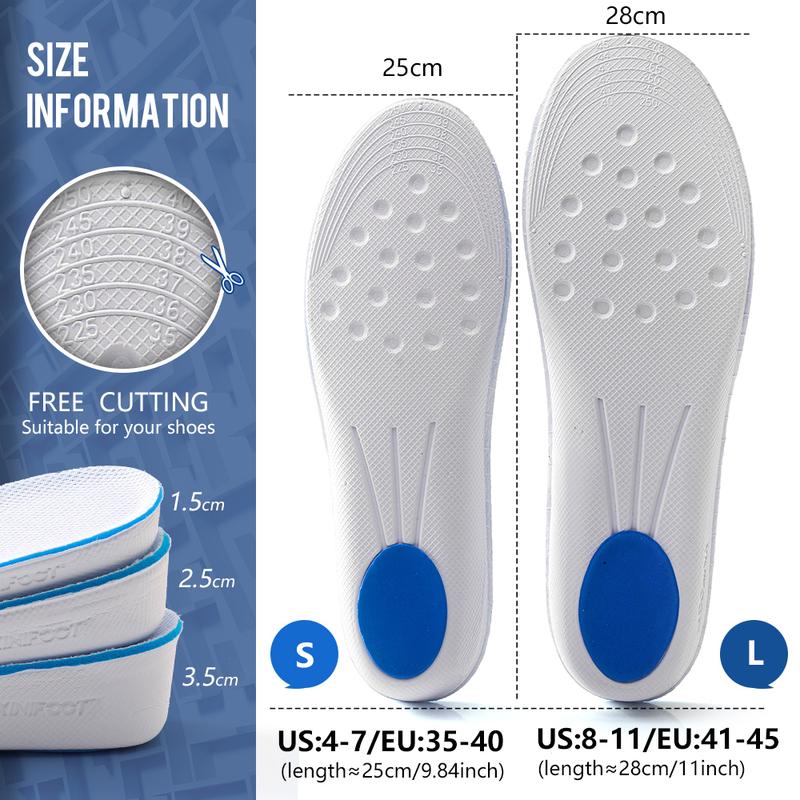 Height Increase Insole Arch Support Breathable Shoe Insoles Heel Lift Inserts Elevator Insoles for Men Women