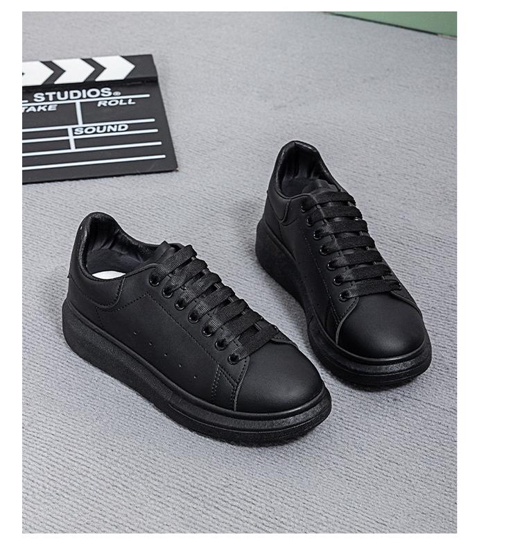 McQueen white shoes classic black tail heightening thick bottom men and women casual shoes MQ Closed Trainer