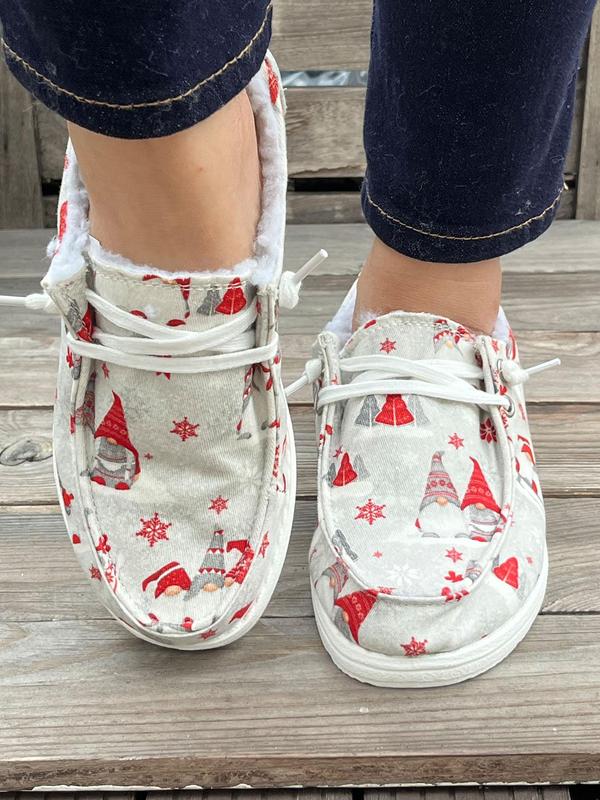 Women's Cartoon Print Lace Up Casual Shoes, 2024 New Style Casual Comfortable Breathable Sports Shoes, Female All-match Round Toe Shoes for Fall & Winter