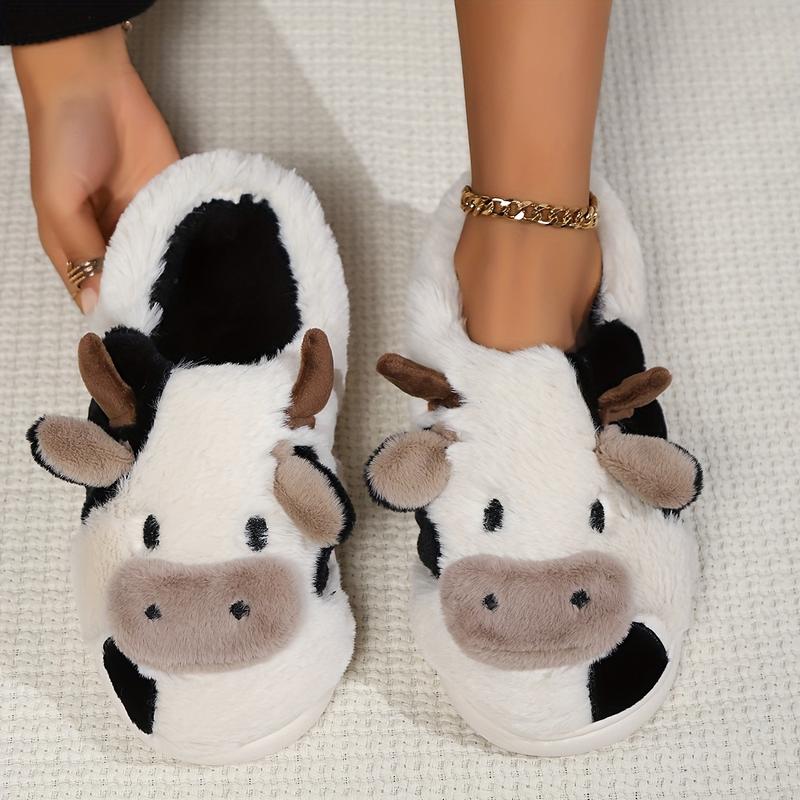 Plush Slippers for Women,Cute Cartoon Home Slippers, Casual Slip On Plush Lined Shoes, Warm Indoor Home Slippers Girl Walking Shoes Comfort Stylish