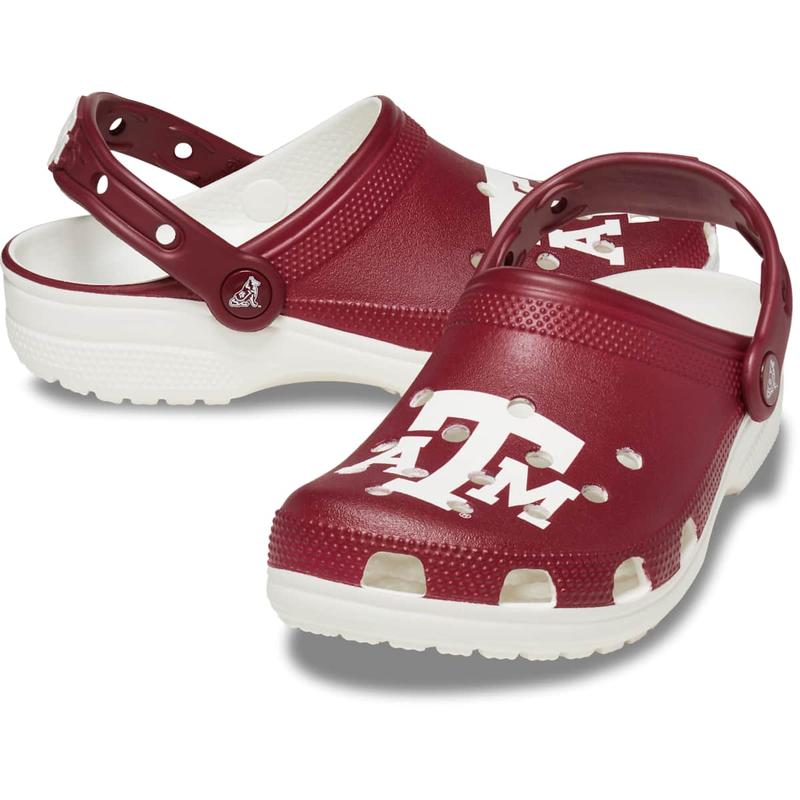 Crocs Unisex Adult Texas A&M Aggies Classic Clogs, Collegiate Football Fan Gear