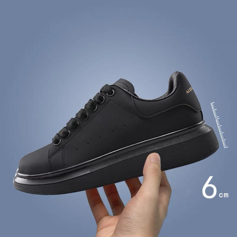 McQueen white shoes classic black tail heightening thick bottom men and women casual shoes MQ Closed Trainer