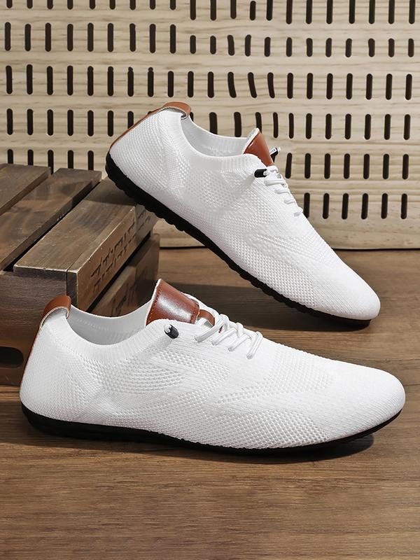 Men's Casual Lace Up Low Top Sneakers, Fashionable Breathable Comfortable Sports Shoes, Male All-match Round Toe Shoes for Daily Wear