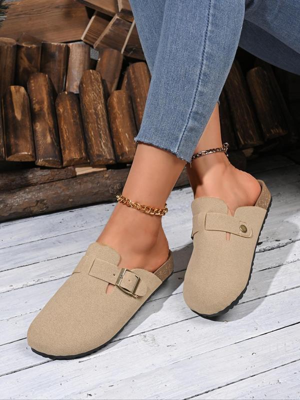 Women's Fashionable Plain Color Belted Slippers, Casual Comfortable Soft Sole Slippers for Indoor & Outdoor Wear, Fashionable Slippers for Daily Wear