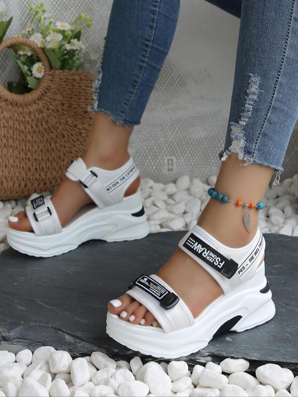 Women's Fashionable Velcro Platform Sandals, Casual Comfortable Platform Sandals for Summer, Female All-match Round Toe Sandals for Daily Wear