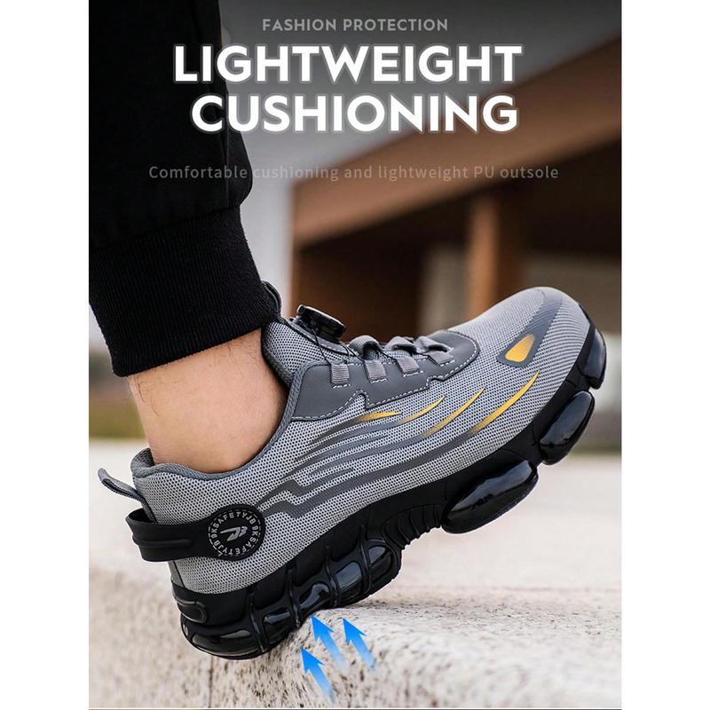 Men's Casual Low Top Work Shoes, Breathable Comfortable Anti-smash and Anti-puncture Shoes, Fashionable Safety Shoes for Daily Wear