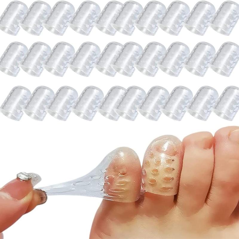 Silicone Toe Caps, 30pcs Anti-friction Breathable Toe Protector, Blisters Toe Caps Cover Protectors, Foot Care for Men and Women, Toe Sleeves for Ingrown Toenails, Corns, Calluses, Christmas Gift