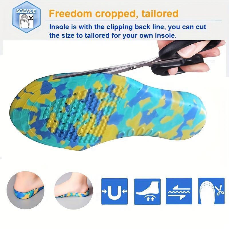 1-12 Years Kids Breathable Insoles With Arch Support, 1 Pair Running Insert Deodorant Breathable Cushion For Feet Sneakers Soles Pads