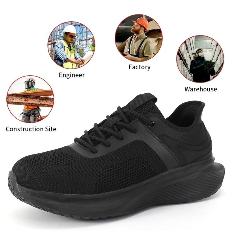 Autumn Fashion Men's Steel Toe Sneakers All Terrain Safety Sneakers - Lightweight, Breathable, Suitable for Hard Work Walking and Running