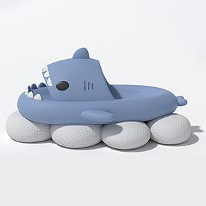 Cloud-Like Shark Slides - Cushioned Open-Toe Sandals with Novelty Pillow Design, Soft Plush Upper, Anti-Slip Sole for Men's Comfortable Walking Experience