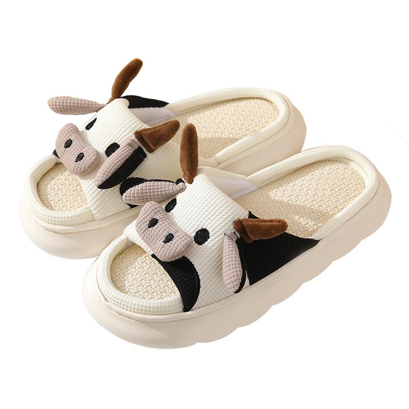 Adorable Womens Cow Print Slippers - Ultra-Soft Platform with Luxurious Plush Lining - Non-Slip Indoor Slides for Year-Round Cozy Comfort