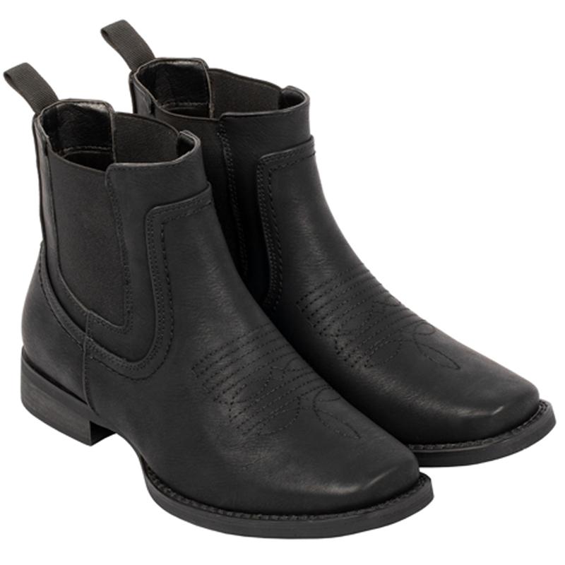 J's.o.l.e Ankle Cowboy Boots for Men Square Toe Chelsea Boots Mens Casual Retro Stylish Boots