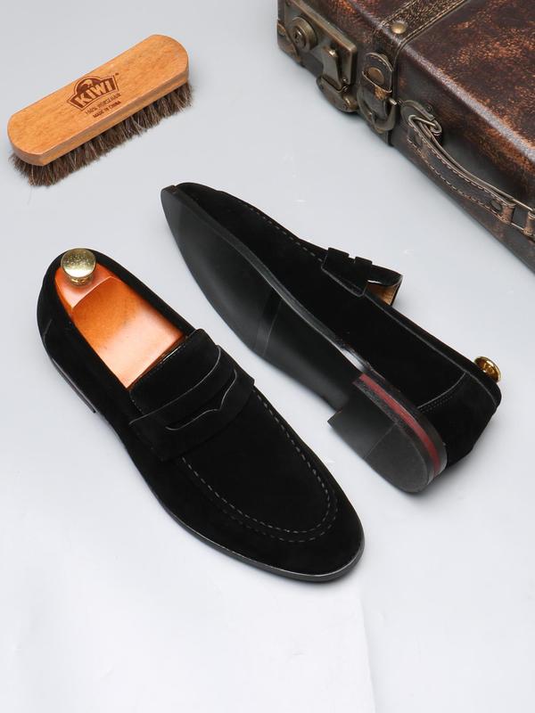 Men's Business Style Solid Color Slip on Loafers, Fashionable Casual Comfortable Dress Shoes for Daily Wear, Lightweight Breathable Shoes for Men