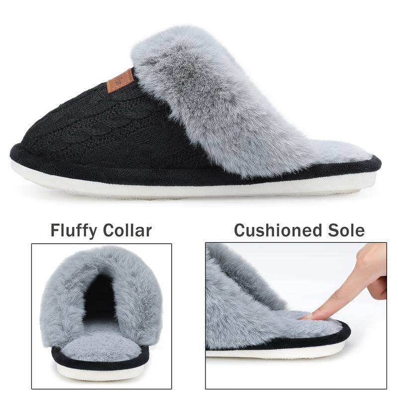 NineCiFun Women's Slippers Memory Foam House Slippers Fuzzy Scuffs Indoor Outdoor Home Shoes Warm Non-slip Slippers Girl Footwear