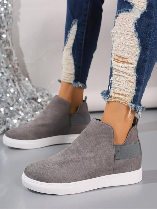 Women's Fashionable Solid Color Slip-on Platform Boots, Casual Comfortable Boots for Daily Wear, Female All-match Trend Shoes for Daily Wear