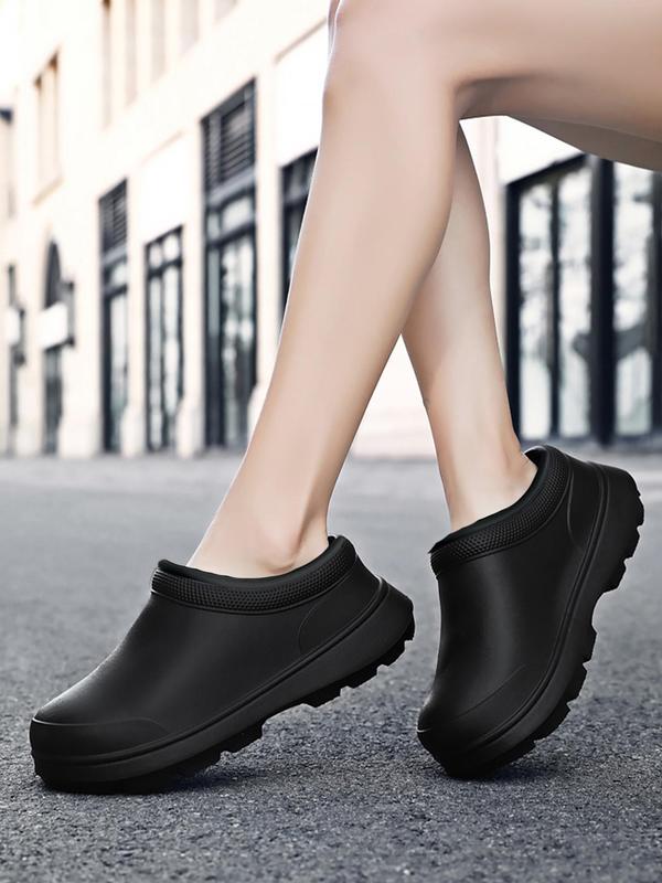 Women's Waterproof Non-slip Simple Clogs, Casual Solid Minimalist Round Toe Shoes, Summer 2024 Trendy Classic Anti-slip Clogs for Daily Used