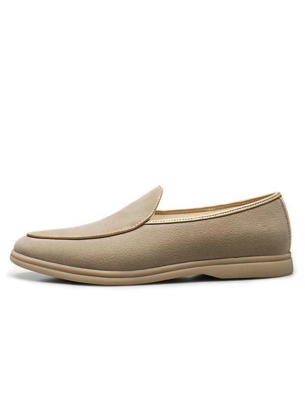 Men's Business Solid Color Slip-on Shoes, 2024 New Style Casual Comfortable Round Toe Flat Shoes for Men, Breathable Soft Sole Loafers for Daily Outdoor Wear