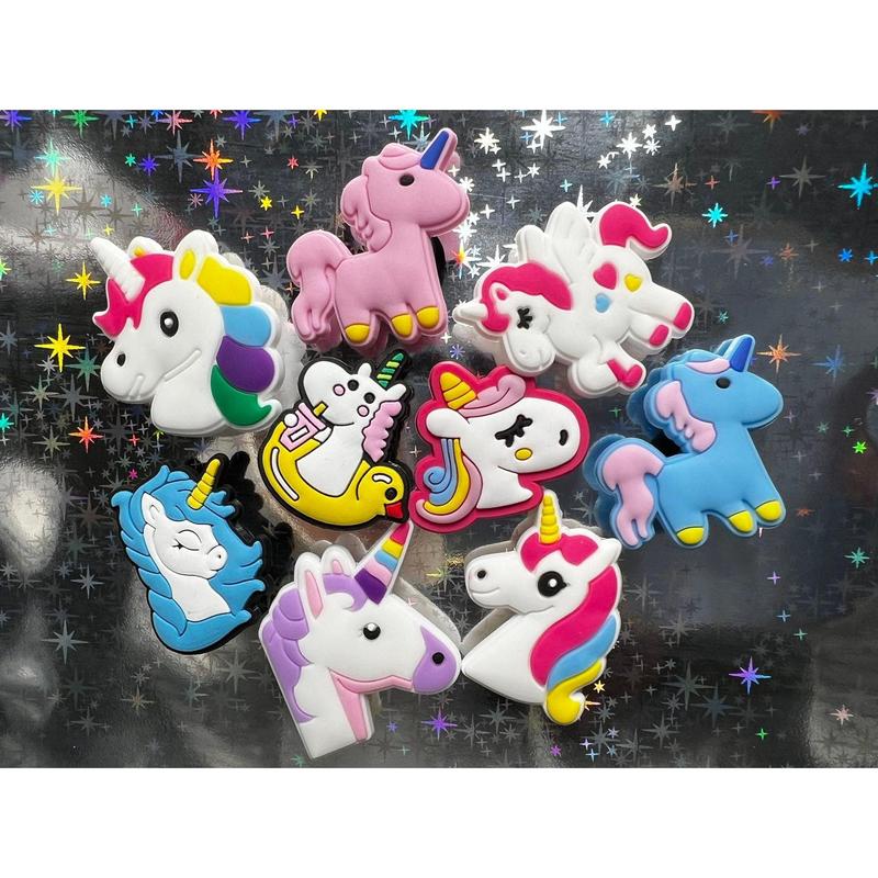 Cute Unicorn Colorful Unicorn Design Theme pink blue purple Shoe Charms