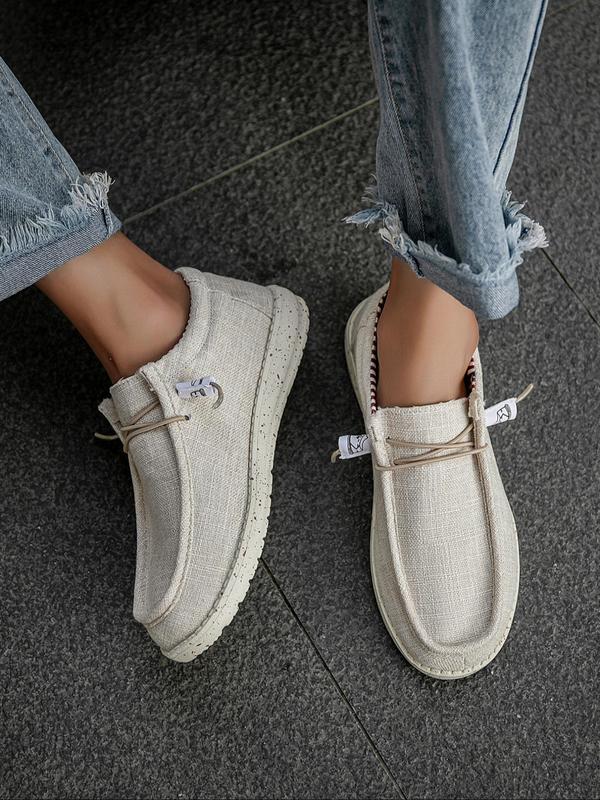 Fashionable Lace Up Low Top Loafers, Casual Loafers Men, Boy Slipon Walking Shoes, Comfortable Breathable Canvas Shoes, Lightweight Non-slip Shoes for Men